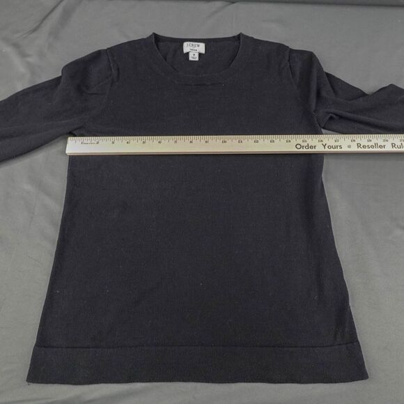 J Crew Womens Teddie Sweater Small Black Minimalist Capsule Y2K Academia Cozy - Picture 9 of 10